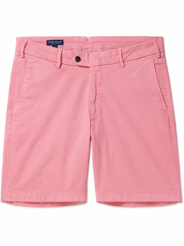 Photo: Peter Millar - Concorde Garment-Dyed Stretch-Cotton Twill Shorts - Pink