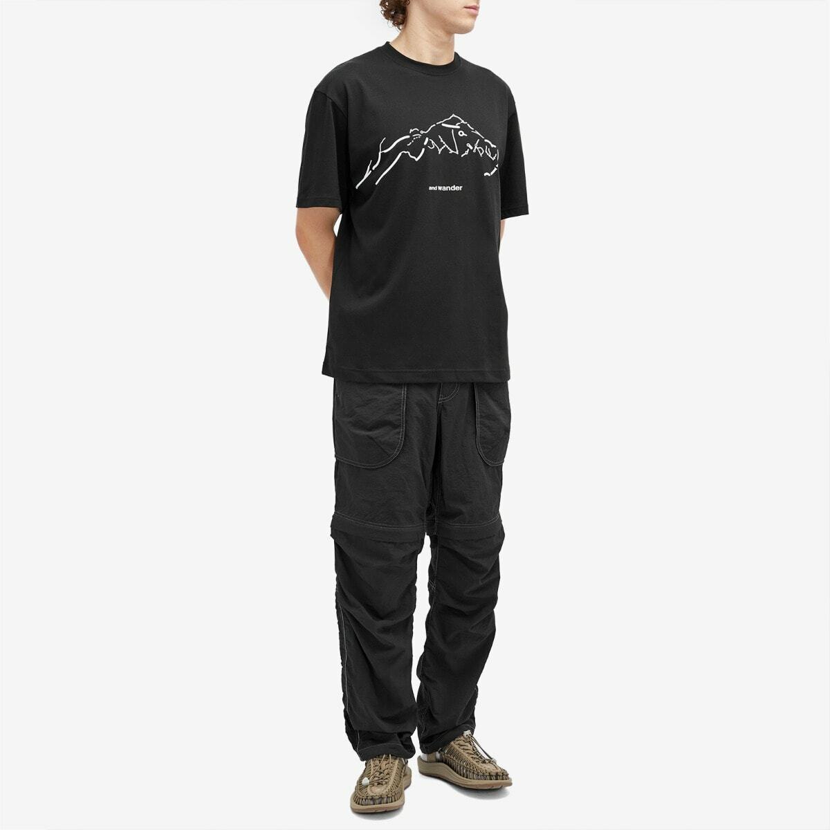 and wander x Daijiro Ohara Map Key Print T-Shirt in Black