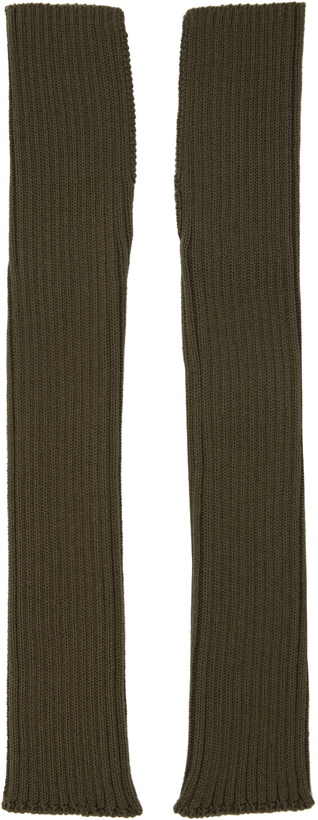 Photo: Y's Khaki Ribbed Arm Warmers