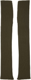 Y's Khaki Ribbed Arm Warmers