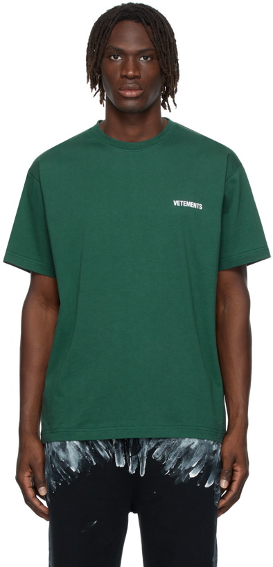Photo: VETEMENTS SSENSE Exclusive Green Logo T-Shirt