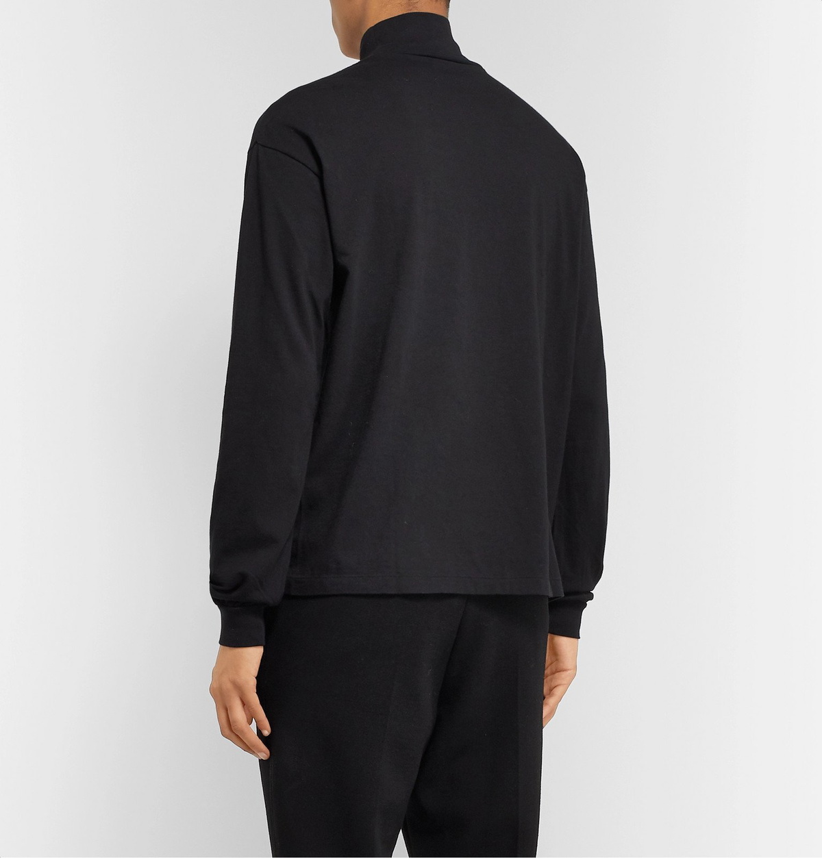 Auralee - Cotton-Jersey Mock-Neck T-Shirt - Black Auralee