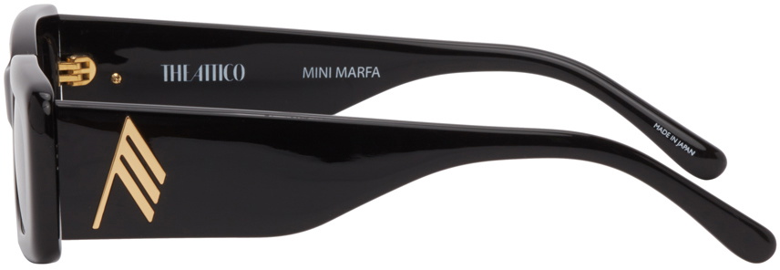 The Attico Black Linda Farrow Edition Mini Marfa Rectangular Sunglasses