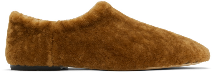 Photo: Dries Van Noten Tan Shearling Slippers