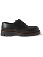 Bottega Veneta - The Tire Rubber-Trimmed Leather Derby Shoes - Black