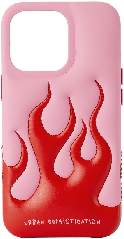 Photo: Urban Sophistication SSENSE Exclusive Pink & Red 'The Flaming Dough' iPhone 13 Pro Case