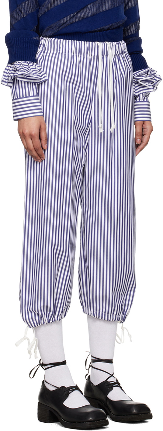 Comme des Garçons Girl Navy & White Striped Trousers