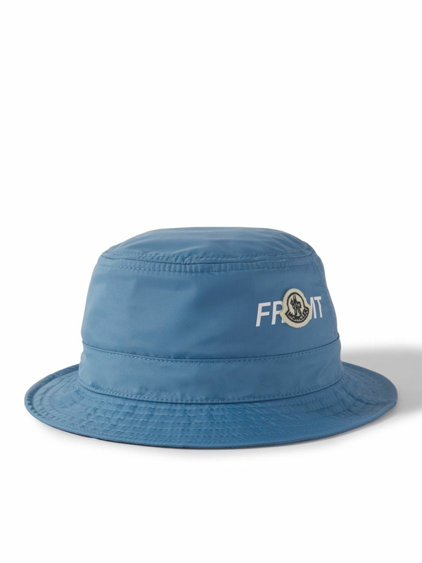 Photo: Moncler Genius - 7 Moncler FRGMT Hiroshi Fujiwara Logo-Appliquéd Shell Bucket Hat - Blue