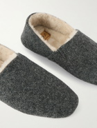 Mr P. - Shearling-Lined Woven Slippers - Gray