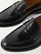 VINNY's - Townee Polished-Leather Penny Loafers - Black