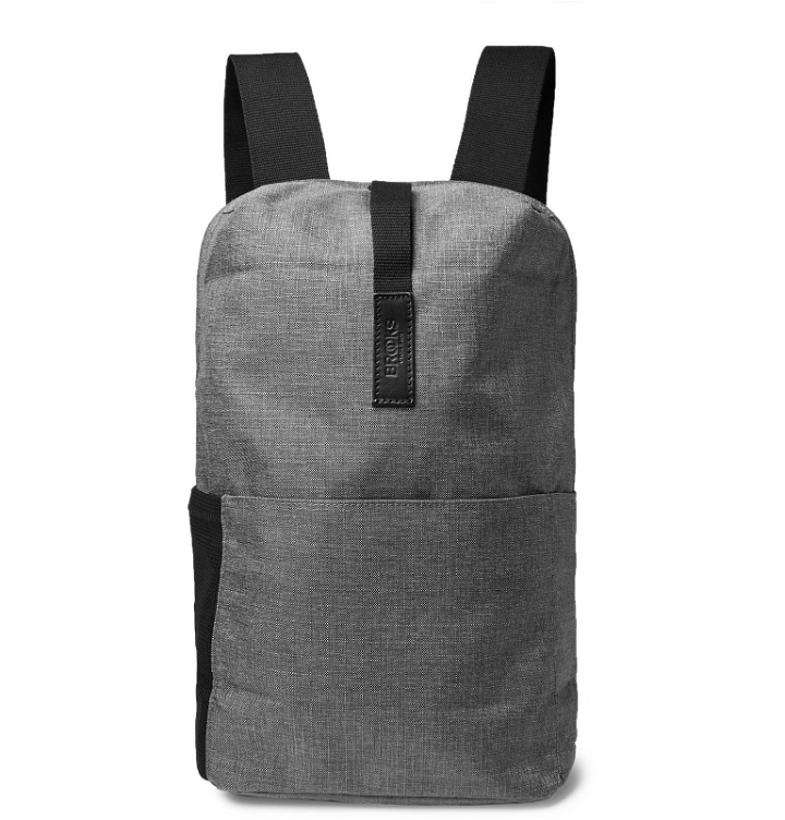 Photo: Brooks England - Dalston Small Leather-Trimmed Tex Nylon Ripstop Backpack - Gray