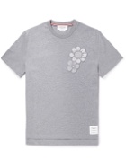 Thom Browne - Appliquéd Organic Cotton-Jersey T-Shirt - Gray