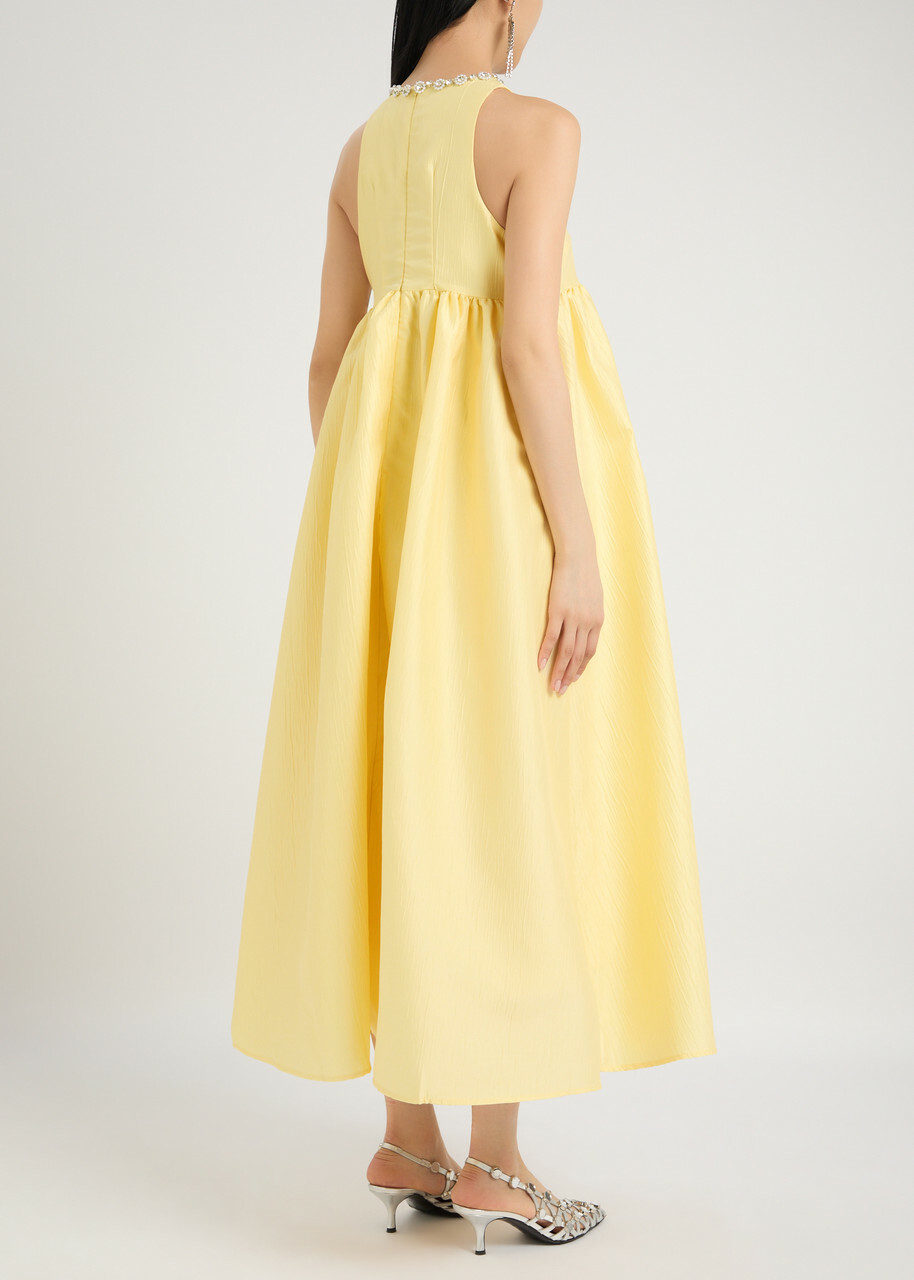 Sister Jane Darya Crystal-embellished Taffeta Midi Dress
