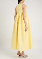 Sister Jane Darya Crystal-embellished Taffeta Midi Dress Yellow