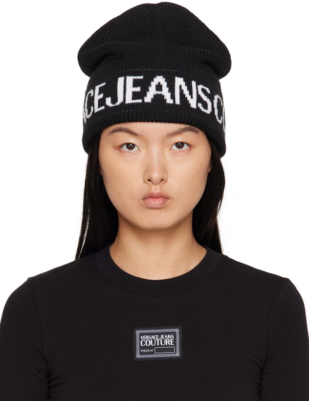 Photo: Versace Jeans Couture Black Jacquard Beanie