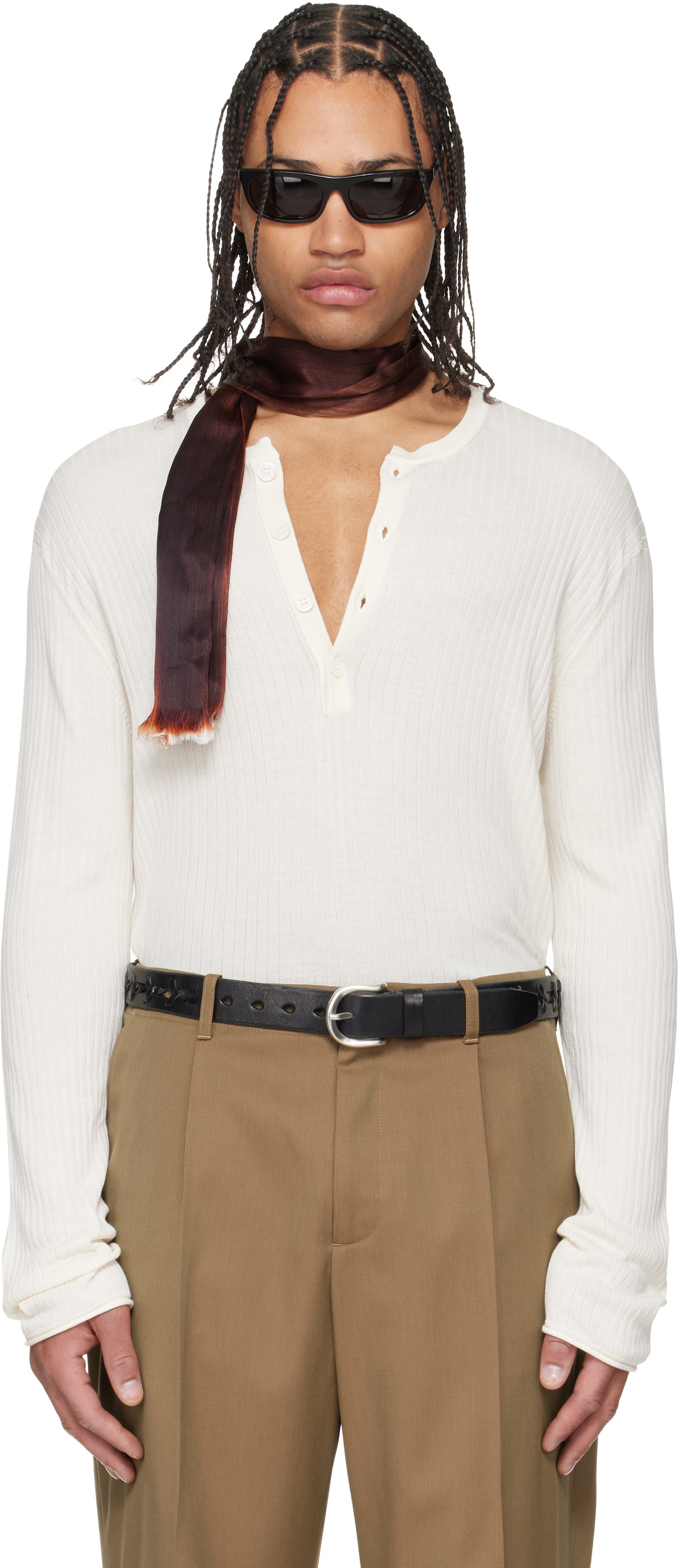 OUR LEGACY Off-White Fine Henley Our Legacy