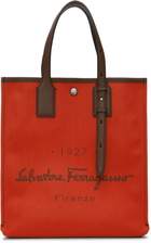 Salvatore Ferragamo Orange 1927 Signature Tote