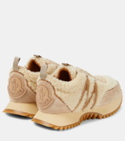 Moncler Pacey shearling-trimmed leather sneakers