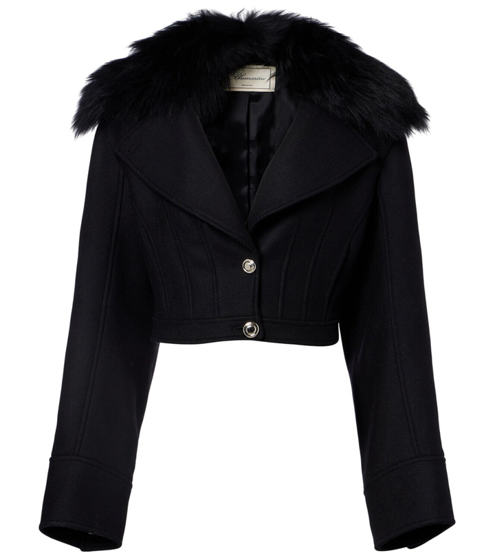 Photo: Blumarine Fur-trimmed wool-blend jacket
