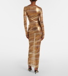 Roberto Cavalli Printed sheer maxi dress