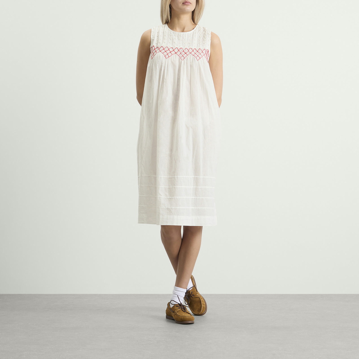 Damson Madder Women's Ambrose Midi Night Dress in White