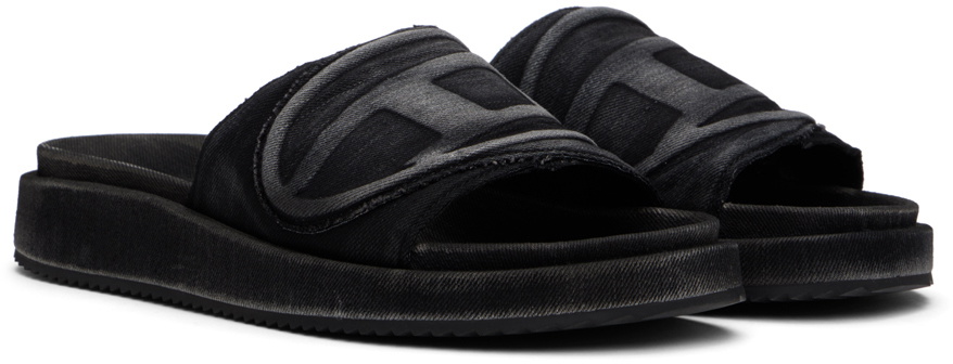 DIESEL | SA-SLIDE D OVAL W BLACK サンダル Diesel Sa-Slide D Oval W logo-embossed Slides | Black | FARFETCH