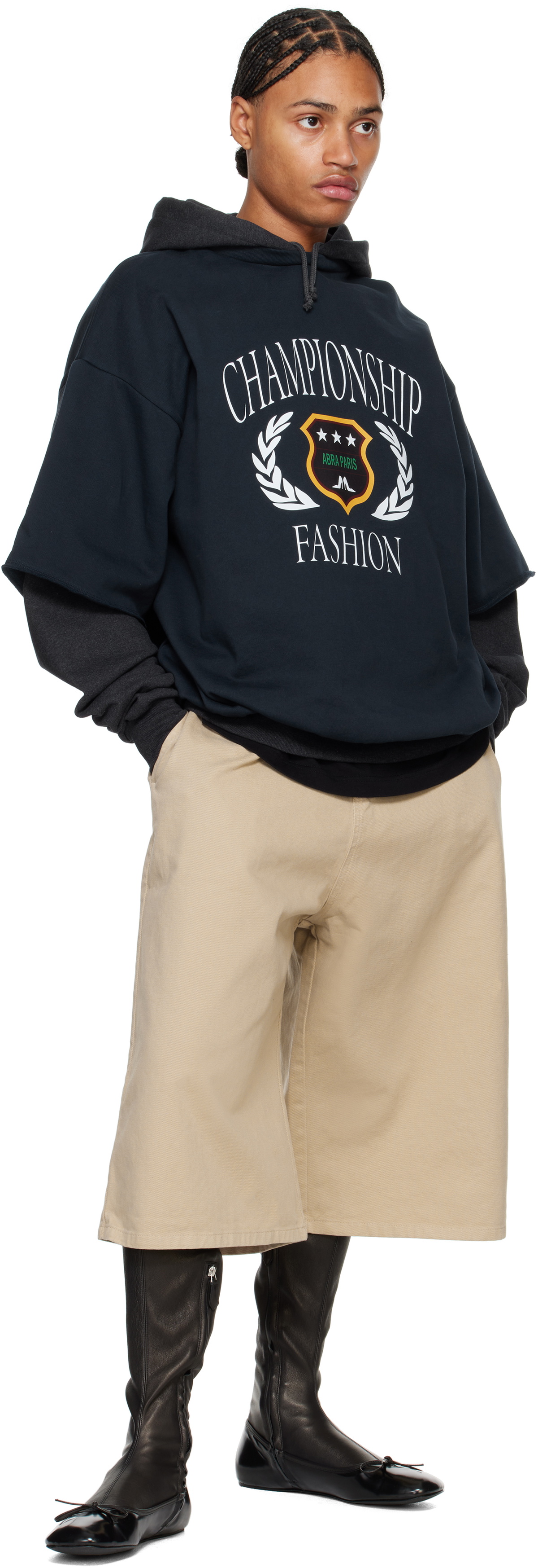 ABRA Gray & Navy Champion Double Hoodie