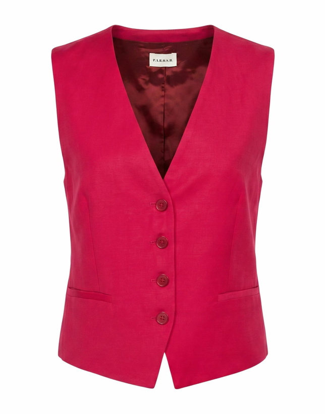 Photo: P. a.r. o.s. h. Womens Tailored Vest in Garnet