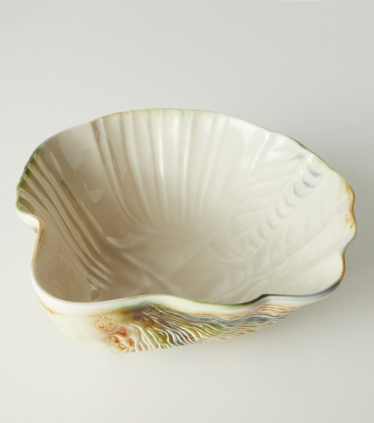 Bordallo Pinheiro Oyster & Scallops ceramic salad bowl