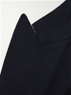 De Petrillo - Double-Breasted Wool-Blend Hopsack Blazer - Blue