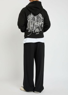 Amiri Hotel Crystal-embellished Hooded Cotton Sweatshirt Black