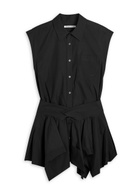 Alexanderwang.t Asymmetric Cotton Shirt Mini Dress Black