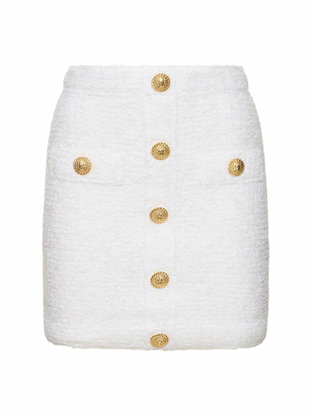 Photo: BALMAIN Cotton Blend Tweed Mini Skirt