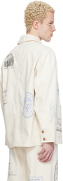 Maison Kitsuné Off-White KURO Edition Handwritten Postcard Denim Work Jacket