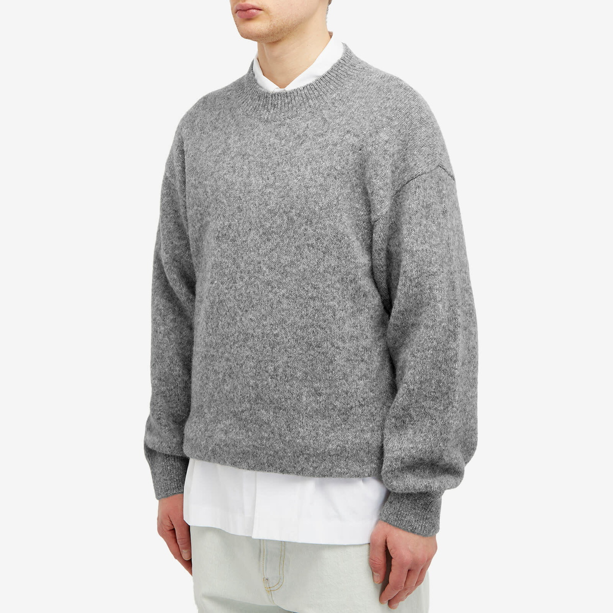 Jacquemus Men's Back Logo Knit Jumper in Grey Jacquemus