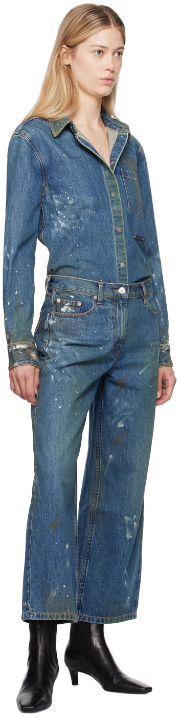 Helmut Lang Indigo Painted Jeans