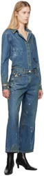 Helmut Lang Indigo Painted Jeans