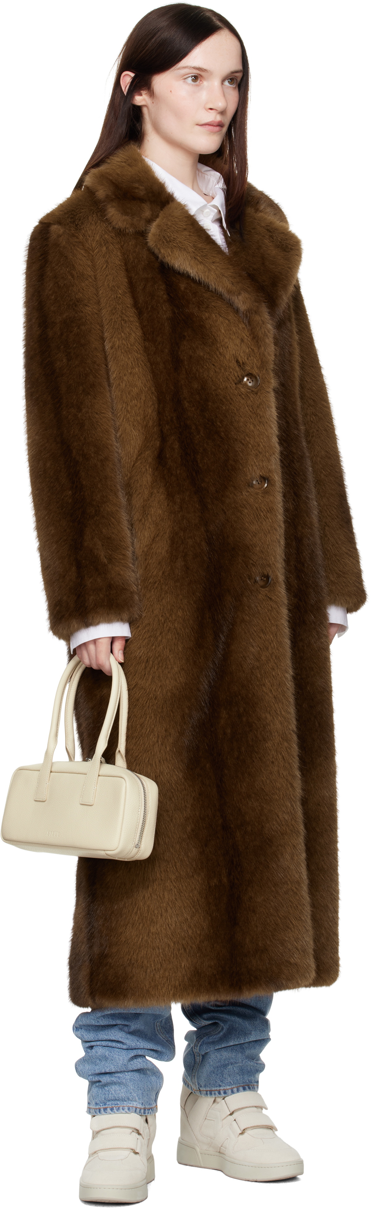 Stand Studio Brown Nora Faux-Fur Coat