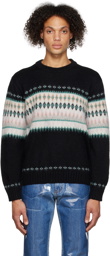 System Black Intarsia Sweater