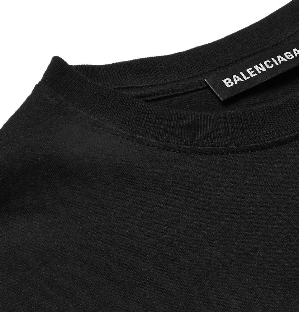Balenciaga - Logo-Embroidered Cotton-Jersey T-Shirt - Black Balenciaga
