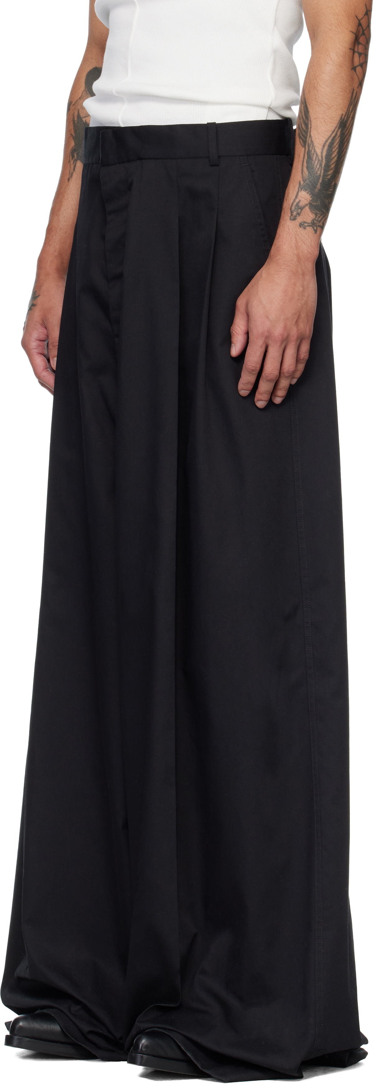 LU'U DAN Black Lowline Trousers