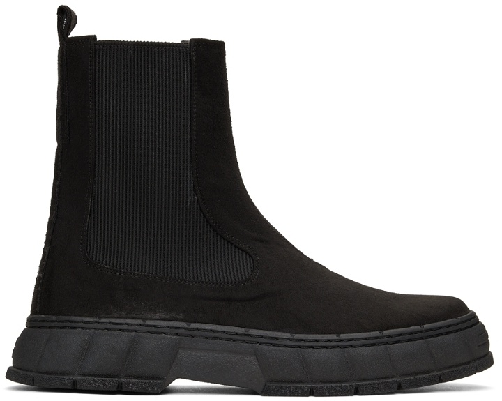 Photo: Virón Black Waxed Faux-Suede 1997 Chelsea Boots