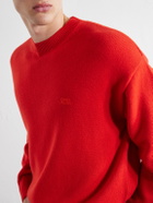 LOEWE - Anagram-Embroidered Cashmere-Blend Sweater - Red