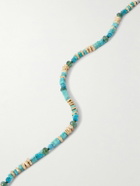 Peyote Bird - Gold-Plated, Turquoise and Apatite Beaded Necklace