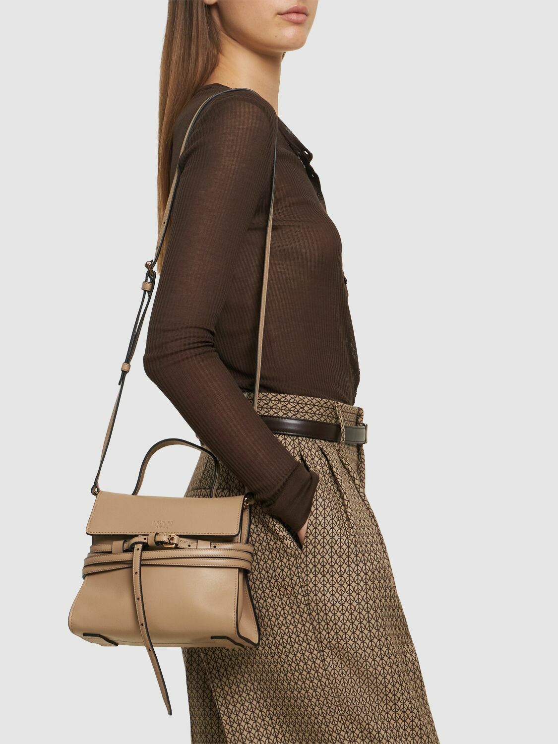 MOSCHINO Mini Tie Me Nappa Top Handle Bag Moschino