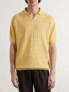 Boglioli - Ribbed Linen and Cotton-Blend Polo Shirt - Yellow