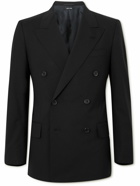 Dunhill - Slim-Fit Double-Breasted Wool-Blend Blazer - Black
