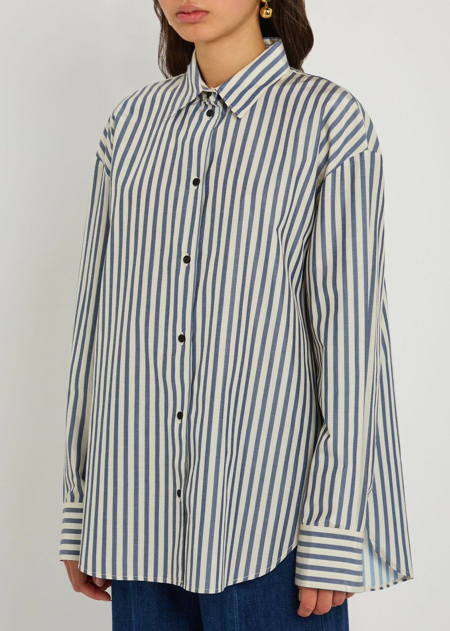 Forte_forte Striped Woven Shirt Navy