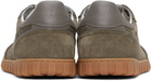 AMI Paris Taupe Leather Low Top Step Sneakers