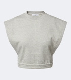 Alaïa Cotton-blend fleece crop top